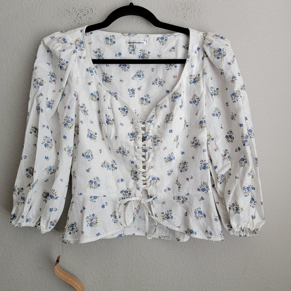 Reformation Barrett Linen Top in Blaire size 8 NWT - Picture 5 of 11